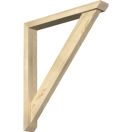 Ekena Millwork Traditional Slat Rough Sawn Bracket w/ Offset Brace, Douglas Fir, 4"W x 30"D x 34"H BKT0402X30X34TRA06RDF